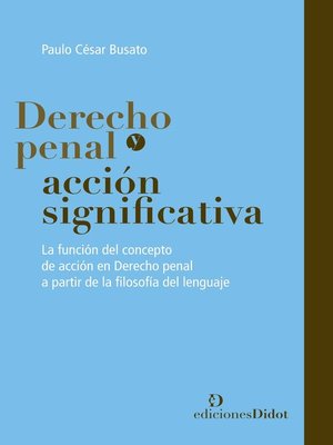 cover image of Derecho penal y acción significativa